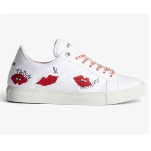 ZADIG & VOLTAIRE THE LA FLASH LIPS SNEAKERS size 38 EUC